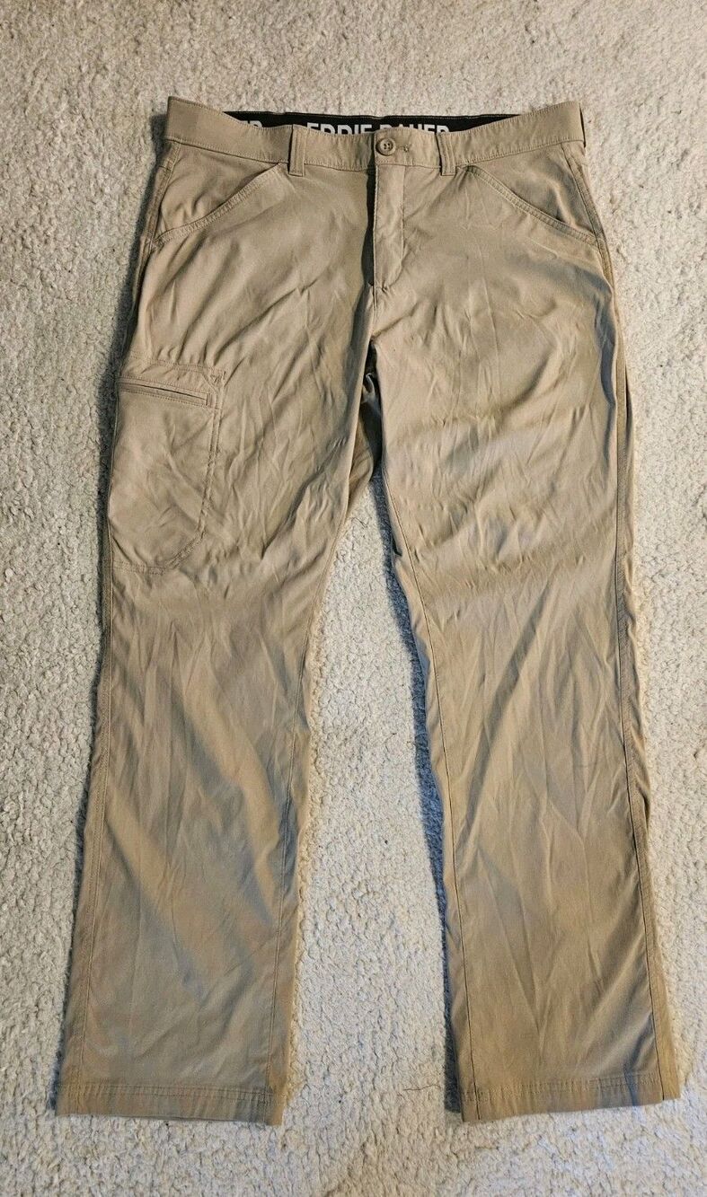 Eddie Bauer Mens 36x32 Horizon Guide Pro Hiking Pants Khaki Stretch Cargo